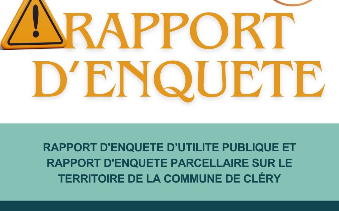 Rapport du commissaire enquêteur suite à enquête publique